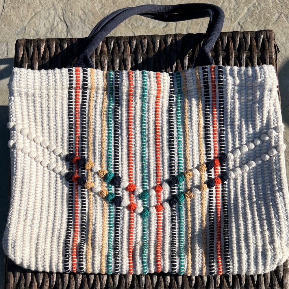 Universal Thread Striped Multicolor Tote Bag - image 1